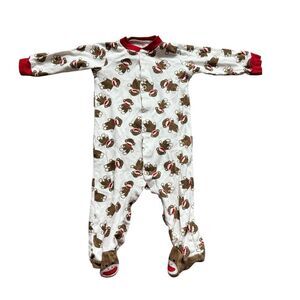 Baby Boys Baby Starters Classic Sock Monkey Footie Pajamas Sleeper - Sz 9 mo